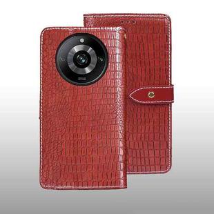 For Realme 11 Pro idewei Crocodile Texture Leather Phone Case(Red)