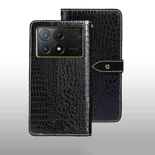 For Xiaomi Poco X6 Pro 5G idewei Crocodile Texture Leather Phone Case(Black)
