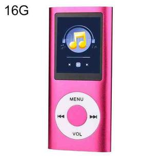 1.8 inch TFT Screen Metal MP4 Player With 16G TF Card+Earphone+Cable(Rose Red)