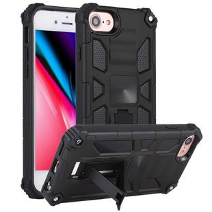 For iPhone SE 2022 / SE 2020 / 8 / 7 Shockproof TPU + PC Magnetic Protective Case with Holder(Black)