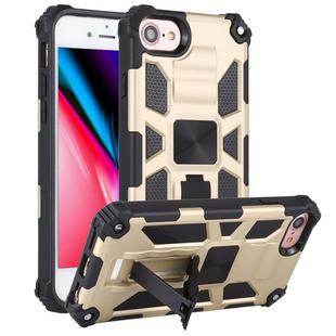 For iPhone SE 2022 / SE 2020 / 8 / 7 Shockproof TPU + PC Magnetic Protective Case with Holder(Gold)