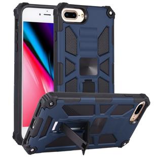 For iPhone 8 Plus / 7 Plus Shockproof TPU + PC Magnetic Protective Case with Holder(Blue)