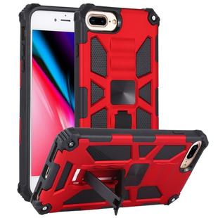 For iPhone 8 Plus / 7 Plus Shockproof TPU + PC Magnetic Protective Case with Holder(Red)