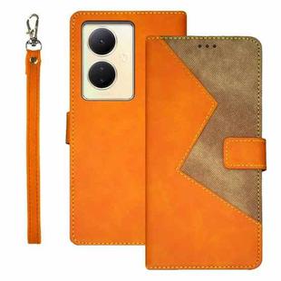 For vivo V29 Lite 5G idewei Two-color Splicing Leather Phone Case(Orange)