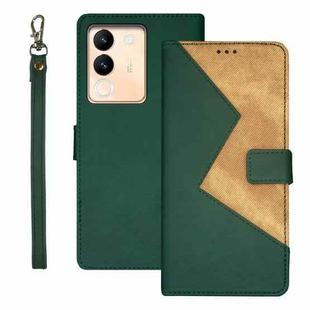 For  vivo V29E 5G Taiwan, China idewei Two-color Splicing Leather Phone Case(Green)