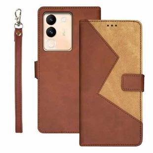For  vivo V29E 5G Taiwan, China idewei Two-color Splicing Leather Phone Case(Brown)