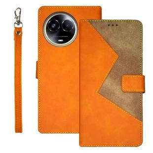 For Realme 11 5G idewei Two-color Splicing Leather Phone Case(Orange)