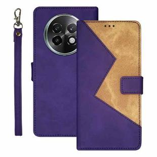 For Realme 13+ 5G idewei Two-color Splicing Leather Phone Case(Purple)