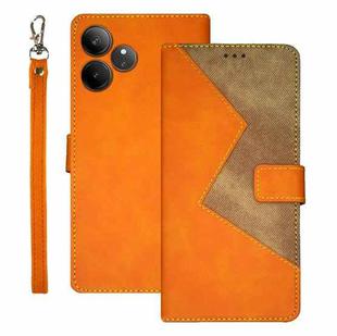 For Realme GT 6 5G Taiwan, China idewei Two-color Splicing Leather Phone Case(Orange)