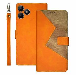 For Realme Note 50 idewei Two-color Splicing Leather Phone Case(Orange)