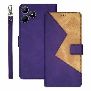 For Realme Note 50 idewei Two-color Splicing Leather Phone Case(Purple)