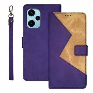 For Xiaomi Poco F5 5G idewei Two-color Splicing Leather Phone Case(Purple)