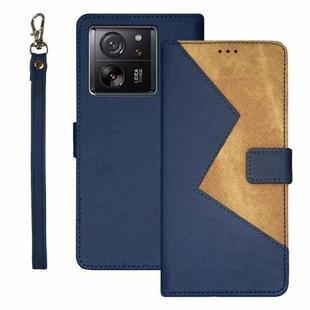 For Xiaomi 13T idewei Two-color Splicing Leather Phone Case(Blue)