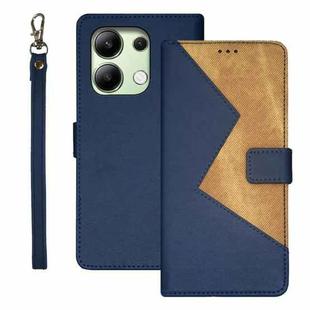 For Xiaomi Redmi Note 13 4G Global idewei Two-color Splicing Leather Phone Case(Blue)