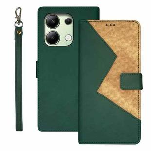 For Xiaomi Redmi Note 13 4G Global idewei Two-color Splicing Leather Phone Case(Green)