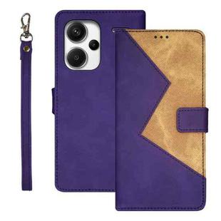 For Xiaomi Redmi Note 13 Pro+ 5G idewei Two-color Splicing Leather Phone Case(Purple)