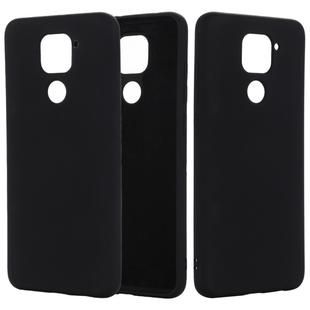 For Xiaomi Redmi Note 9 / Redmi 10X 4G Pure Color Liquid Silicone Shockproof Full Coverage Case(Black)