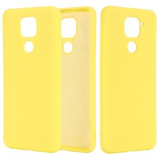 For Xiaomi Redmi Note 9 / Redmi 10X 4G Pure Color Liquid Silicone Shockproof Full Coverage Case(Yellow)