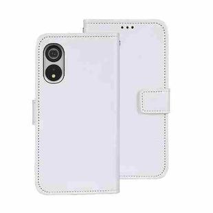 For Cubot P60 idewei Crazy Horse Texture Leather Phone Case with Holder(White)