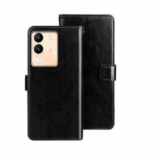 For vivo V29e 5G Taiwan idewei Crazy Horse Texture Leather Phone Case(Black)