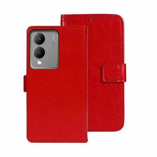For vivo Y17s 4G Global idewei Crazy Horse Texture Leather Phone Case(Red)