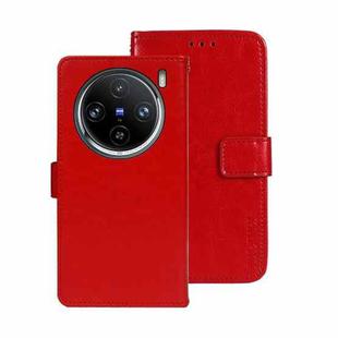 For vivo X100 Pro idewei Crazy Horse Texture Leather Phone Case(Red)