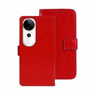 For vivo V40 5G idewei Crazy Horse Texture Leather Phone Case(Red)