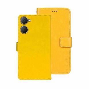 For vivo Y03 4G Global idewei Crazy Horse Texture Leather Phone Case(Yellow)