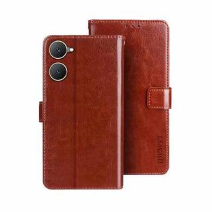 For vivo Y03 4G Global idewei Crazy Horse Texture Leather Phone Case(Brown)