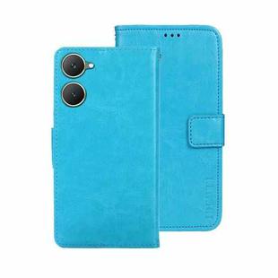 For vivo Y03 4G Global idewei Crazy Horse Texture Leather Phone Case(Sky Blue)