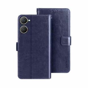 For vivo Y03 4G Global idewei Crazy Horse Texture Leather Phone Case(Blue)