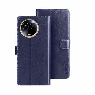 For Realme 11 5G idewei Crazy Horse Texture Leather Phone Case with Holder(Blue)