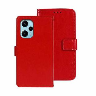For Xiaomi Poco F5 5G idewei Crazy Horse Texture Leather Phone Case(Red)
