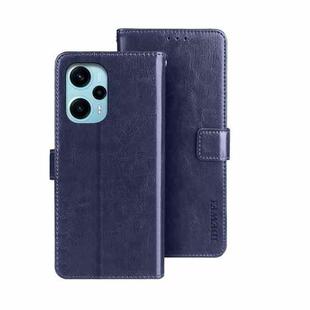 For Xiaomi Poco F5 5G idewei Crazy Horse Texture Leather Phone Case(Blue)