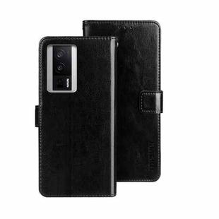 For Xiaomi Poco F5 Pro 5G idewei Crazy Horse Texture Leather Phone Case(Black)