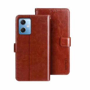 For Xiaomi Redmi Note 12 4G Global idewei Crazy Horse Texture Leather Phone Case(Brown)
