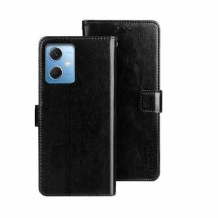 For Xiaomi Redmi Note 12 4G Global idewei Crazy Horse Texture Leather Phone Case(Black)