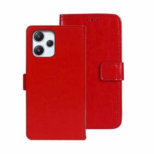 For Xiaomi Redmi 12 4G idewei Crazy Horse Texture Leather Phone Case(Red)