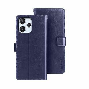 For Xiaomi Redmi 12 4G idewei Crazy Horse Texture Leather Phone Case(Blue)