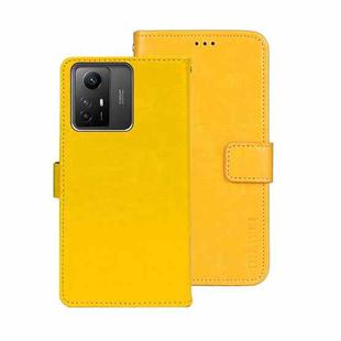 For Xiaomi Redmi Note 12S idewei Crazy Horse Texture Leather Phone Case(Yellow)