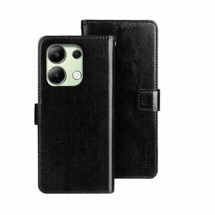 For Xiaomi Redmi Note 13 4G Global idewei Crazy Horse Texture Leather Phone Case(Black)