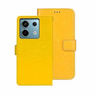For Xiaomi Redmi Note 13 Pro 5G idewei Crazy Horse Texture Leather Phone Case(Yellow)