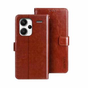 For Xiaomi Redmi Note 13 Pro+ 5G idewei Crazy Horse Texture Leather Phone Case(Brown)