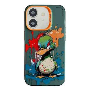 For iPhone 11 Animal Pattern Oil Painting Series PC + TPU Phone Case(Angry Duck)