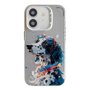 For iPhone 11 Animal Pattern Oil Painting Series PC + TPU Phone Case(Spotted Dog)