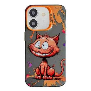 For iPhone 11 Animal Pattern Oil Painting Series PC + TPU Phone Case(Smiling Cat)