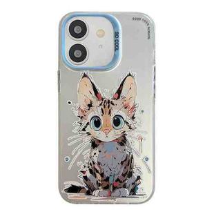 For iPhone 11 Animal Pattern Oil Painting Series PC + TPU Phone Case(Stupid Cat)