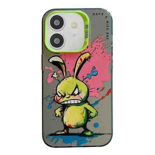 For iPhone 12 Animal Pattern Oil Painting Series PC + TPU Phone Case(Rabbit)