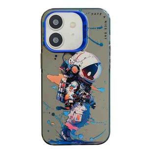 For iPhone 12 Animal Pattern Oil Painting Series PC + TPU Phone Case(Tattered Astronaut)