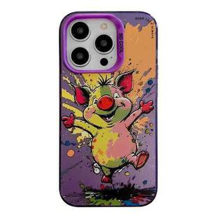 For iPhone 12 Pro Animal Pattern Oil Painting Series PC + TPU Phone Case(Happy Pig)